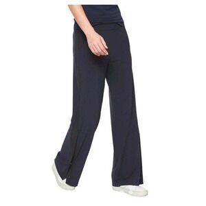Athleta Gramercy Wide Leg Track Trouser in Navy Blue  Size 14